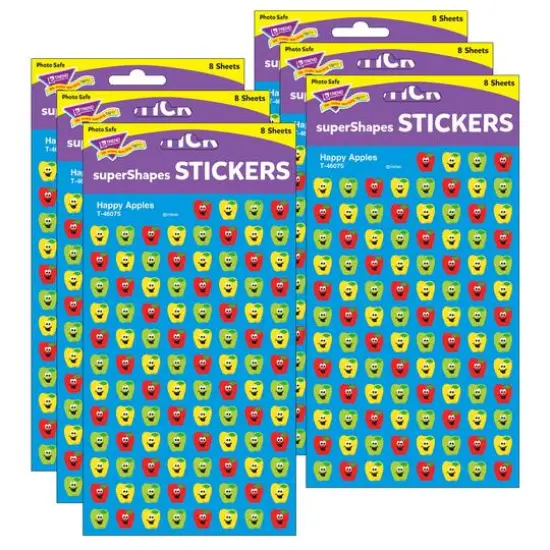 Trend Enterprises® superShapes Happy Apples Stickers, 6 Packs of 800ct. {1}