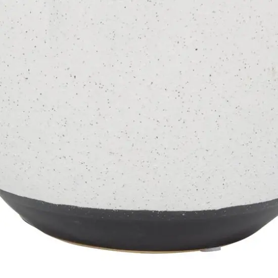 White Ceramic Contemporary Vase, 10" x 9" x 9" {5}