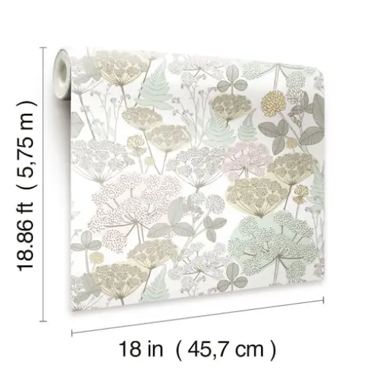 RoomMates Niittypolku Peel & Stick Wallpaper Pink/Green {9}