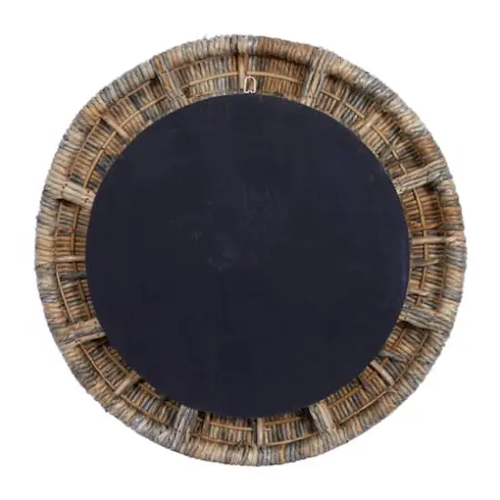 35" Gray Temper Border Coastal Style Round Wall Mirror {6}