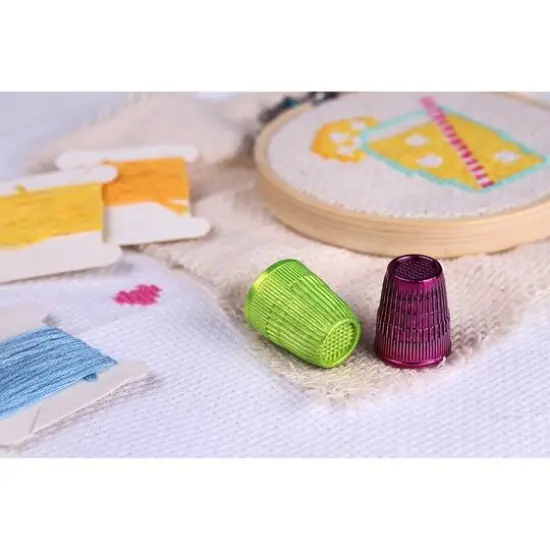 SINGER&reg; Metallic Small & Medium Slip-Stop Thimble Set {7}