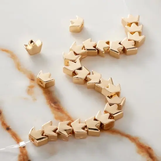 Gold Crown Beads, 7mm by Bead Landing&trade; {3}