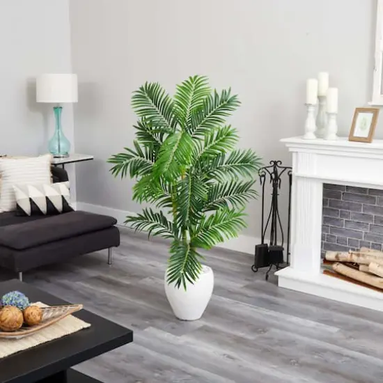 5ft. Areca Palm Tree in White Planter {4}