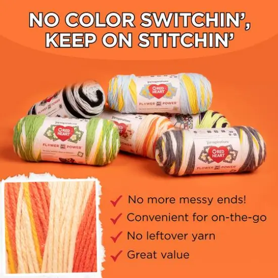 3 Pack Red Heart&reg; All In One Flower Power&trade; Yarn Marigold {9}