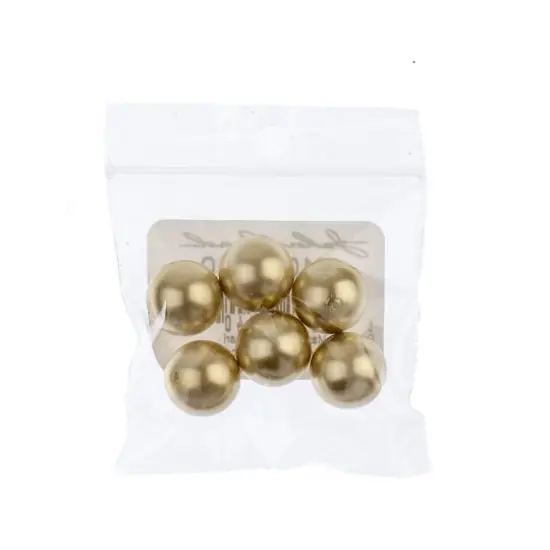 Preciosa Maxima 12mm Round Nacre Pearls, 6ct. Vanilla {3}
