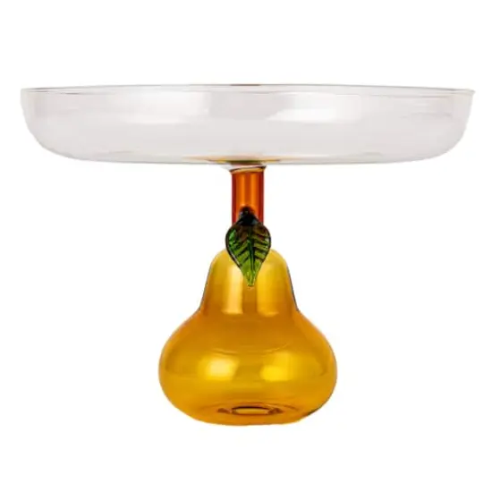 Hello Honey&reg; 7.75" Pear Perfection Glass Food Pedestal {10}