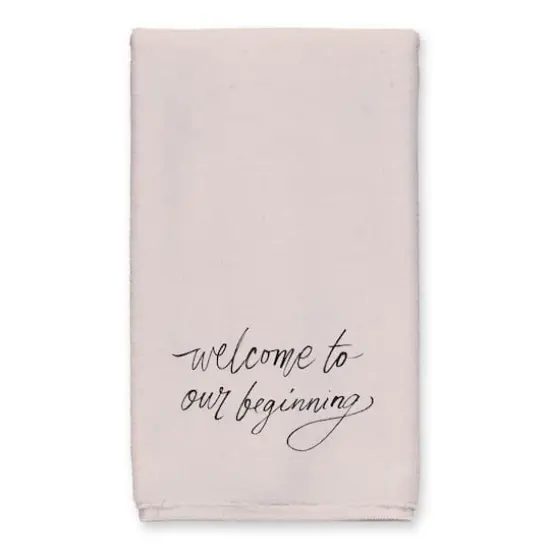 Welcome to Our Beginning Tea Towel Set Cream {3}