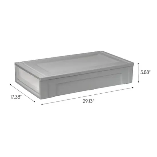 IRIS&reg; 27.5qt. Gray & Clear Underbed Storage Drawer {5}