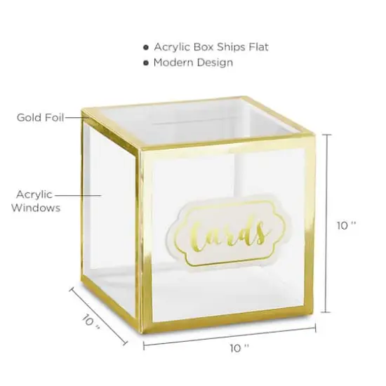 Kate Aspen&reg; Gold Frame Acrylic Collapsible Card Box {7}