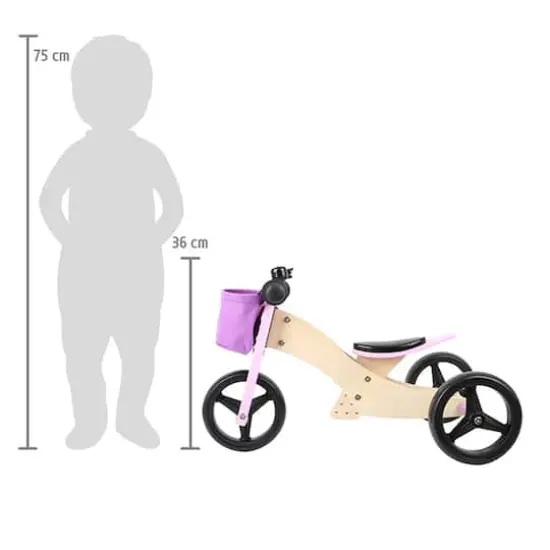 Small Foot Pink Training Balance Bike/Trike 2-in-1 {4}