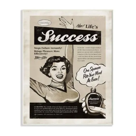 Stupell Industries Success Spray Funny Vintage Comic Wall Plaque {2}