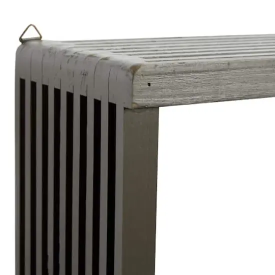 Gray Wood Contemporary Wall Shelf, 34" x 12" x 7" {5}