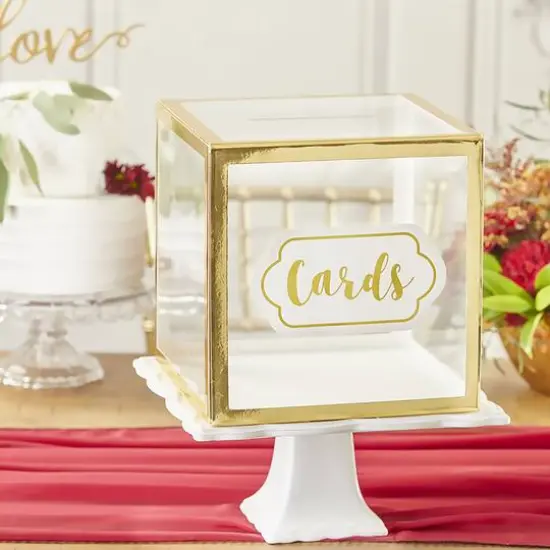 Kate Aspen&reg; Gold Frame Acrylic Collapsible Card Box {9}