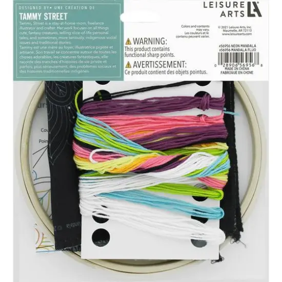 Leisure Arts&reg; 6" Neon Mandala Embroidery Kit {3}
