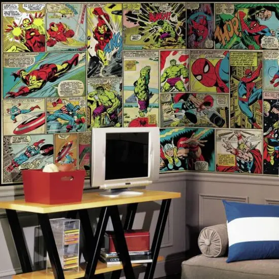 RoomMates Marvel Classic Comic Panel Spray & Stick Wall Mural {3}