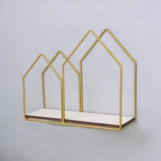 Houses Wall Hanging Bathroom Storage Gold {5}