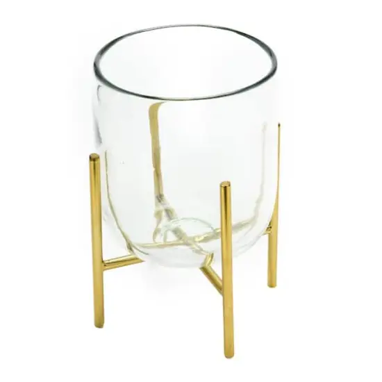 Hello Honey&reg; Gold Finish Vases & Candle Holders With Metal Stands Set {3}
