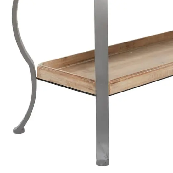 Brown Iron Rustic Console Table, 33" x 39" x 13" {6}