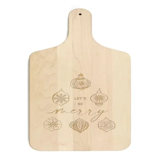17" Let's Be Merry Maple Paddle Cutting Board {1}