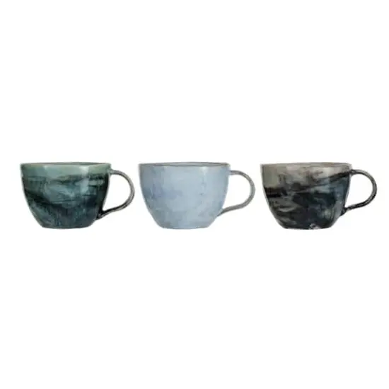 Hello Honey® 3" Multicolor Stoneware Mugs with Marble Finish, 3ct. {1}