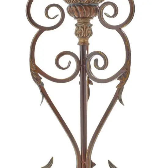 Set of 2" Brown Metal Mediterranean Uplight, 30" {7}