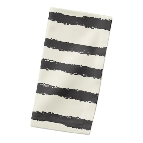 Stripes Cotton Twill Napkin Cream/Black {3}