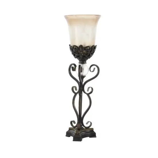 Set of 2" Brown Metal Mediterranean Uplight, 9" x 30" {4}