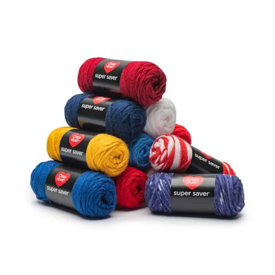 Red Heart&reg; Super Saver&reg; 12 Skein Super Craft Yarn Kit America {11}