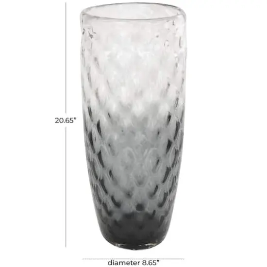 21" Black Ombre Handmade Glass Vase {4}