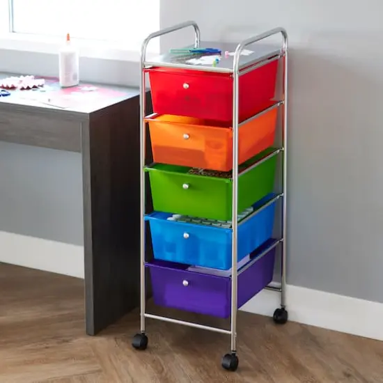 5 Drawer Rolling Cart by Simply Tidy&reg; Rainbow {5}