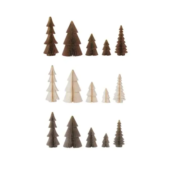 Hello Honey&reg; Brown, Gray & Cream Paper Folding Honeycomb Tree Set with Gold Glitter {1}