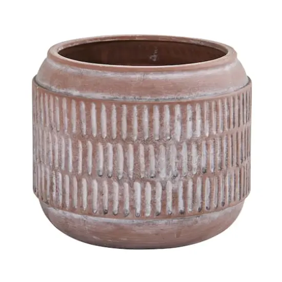 6" Boho Chic Ceramic Embossed Planter {1}