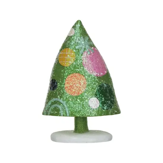 Hello Honey&reg; 6.25" Multicolor Dots Glitter Christmas Tree Figurine {1}