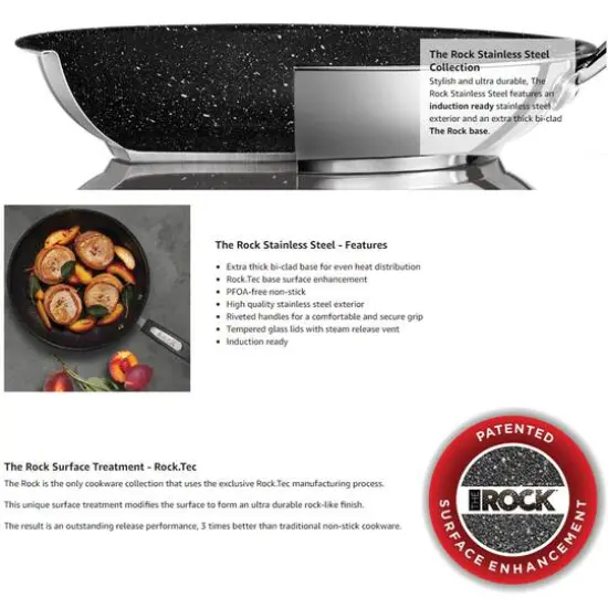 THE ROCK by Starfrit Stainless Steel Non-Stick 8-Piece Cookware Set With Stainless Steel Handles {6}