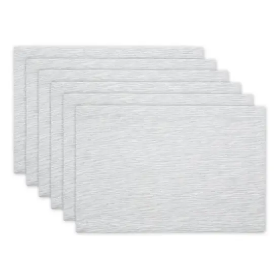 DII&reg; Tonal Recycled Cotton Slubby Rib Placemats, 6ct. Light Gray/Off White {1}