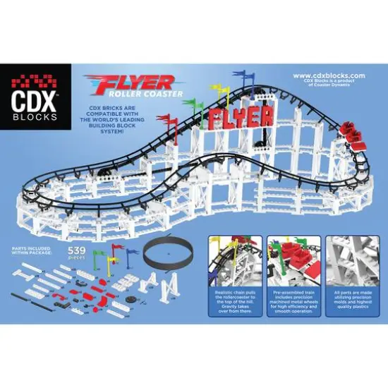CDX Blocks Flyer Roller Coaster Building Brick Set {6}