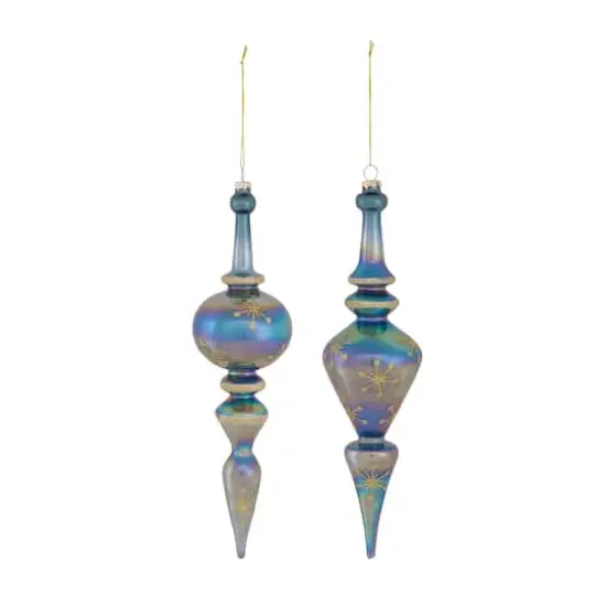 6ct. 13" Iridescent Glass Finial Drop Ornaments {3}