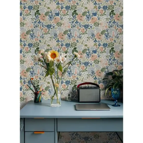 RoomMates Disney&reg; Princess Watercolor Floral Peel & Stick Wallpaper Blue {3}