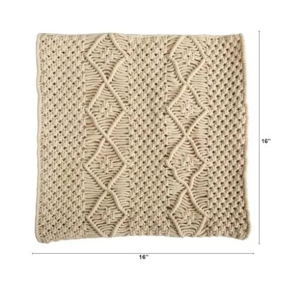 16" Bohemian Woven Macram&eacute; Pillow Cover {6}