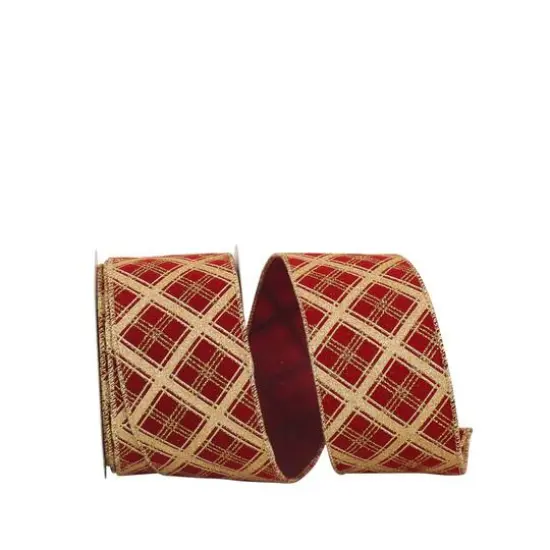 JAM Paper 2.5" x 10yd. Velvet Wired Lattice Glitter Ribbon {1}