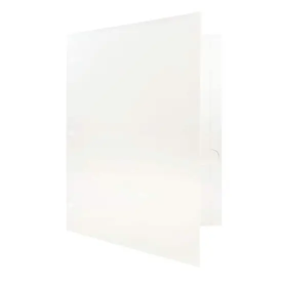 JAM Paper Laminated 2-Pocket Glossy 3-Hole Punch School Folders, 6ct. White {4}