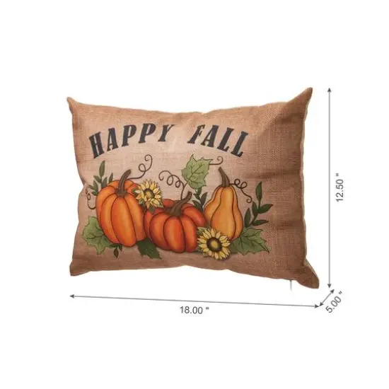Glitzhome&reg; Faux Burlap Fall Pumpkin Pillow {4}