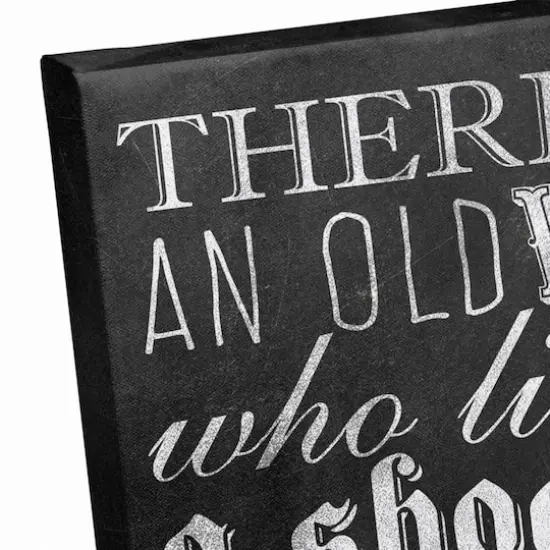 Black & White Old Witch Canvas Wall Art {4}