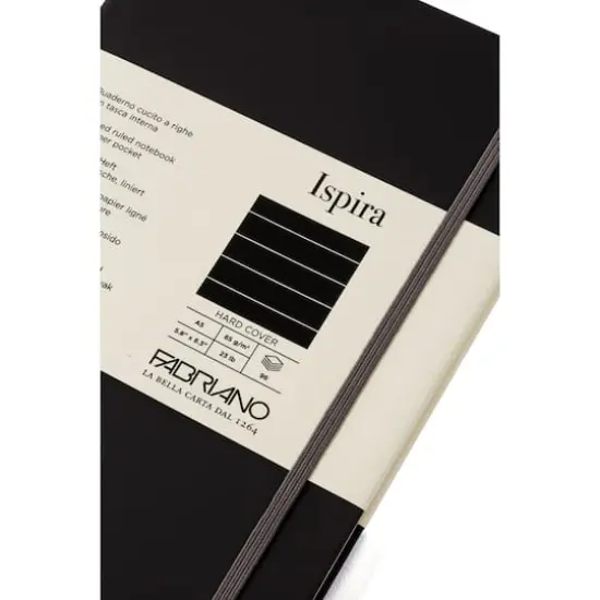 Fabriano&reg; Ispira A5 Lined Hardcover Notebook Black {6}