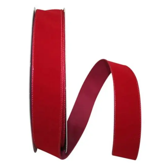 Reliant 1/2" x 50yd. Velvet Wired Ribbon Scarlet {1}
