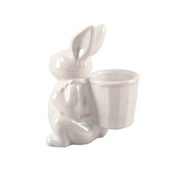 Flora Bunda&reg; 7" Ceramic Bunny with Basket Planter {1}