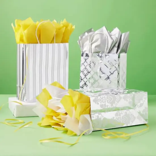Silver Mixed Print Gift Bag Value Pack by Celebrate It&trade; {3}