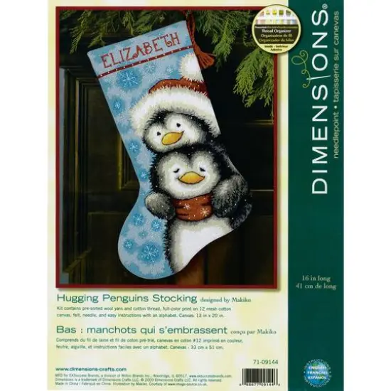 Dimensions&reg; Hugging Penguins Stocking Needlepoint Kit {3}