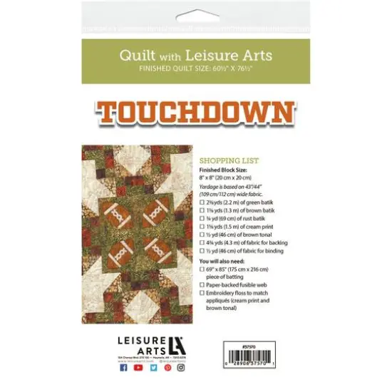 Leisure Arts&reg; Touchdown Quilt Pattern {3}