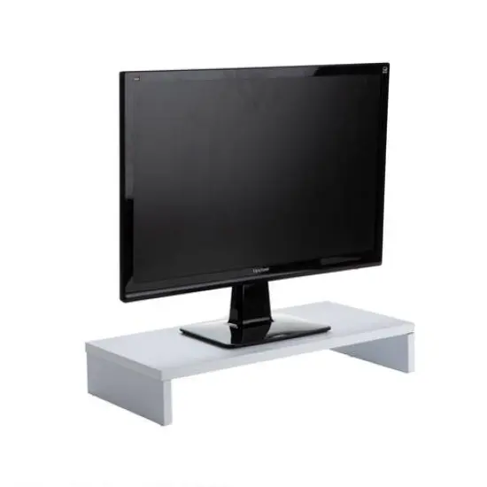 Mind Reader White Wooden Monitor Stand Riser {10}